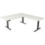 Sitz-Steh Eck-Schreibtisch Move 3 elegant, elektrisch höhenverstellbar, 72-120cm (H), 200x220cm