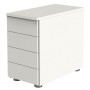 Standcontainer Move 4190 Holz weiss, 4 normale Schubladen, abschliessbar