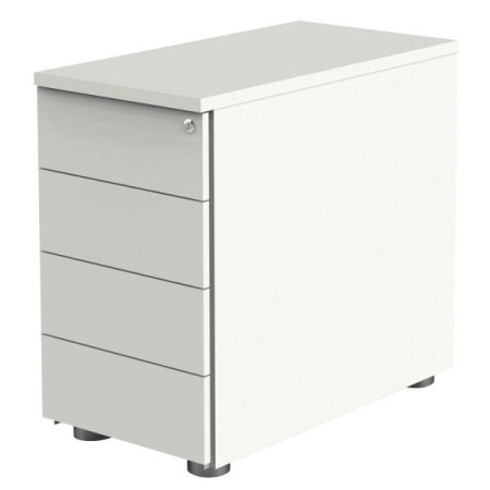 Standcontainer Move 4190 Holz weiss, 4 normale Schubladen, abschliessbar