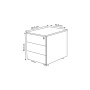 Rollcontainer Milano 4647 Holz weiss, 3 normale Schubladen, abschliessbar
