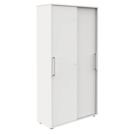 Schiebetürenschrank weiss/weiss 4 Fachböden