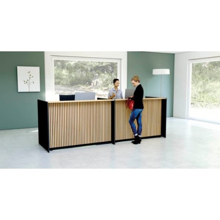 Empfangstheke Marino up & down für 1 Person, eiche 328,0 x 98,0 x 112,0 cm