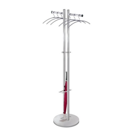 Garderobenständer Master 6067, mit 6 Haken, mit Schirmständer, Metall, silber