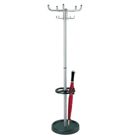 Garderobenständer Larco 6092, mit 10 Haken, mit Schirmständer, Metall, silber Garderobenständer Larco 6092, mit 10 Haken, mit Schirmständer, Metall, silber