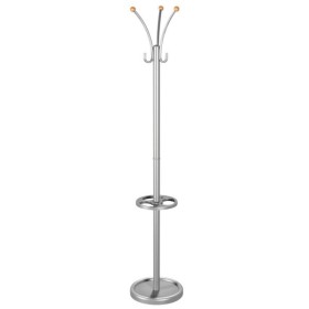 Garderobenständer Nina 6095, mit 6 Haken, mit Schirmständer, mit Hutablage, Metall, silber Garderobenständer Nina 6095, mit 6 Haken, mit Schirmständer, mit Hutablage, Metall, silber