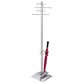 Garderobenständer Ästhet 6211, mit 8 Haken, mit Schirmständer, Metall, silber