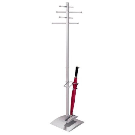 Garderobenständer Ästhet 6211, mit 8 Haken, mit Schirmständer, Metall, silber