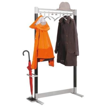 Garderobenständer Montana 6552, Metall, silber, schwarz