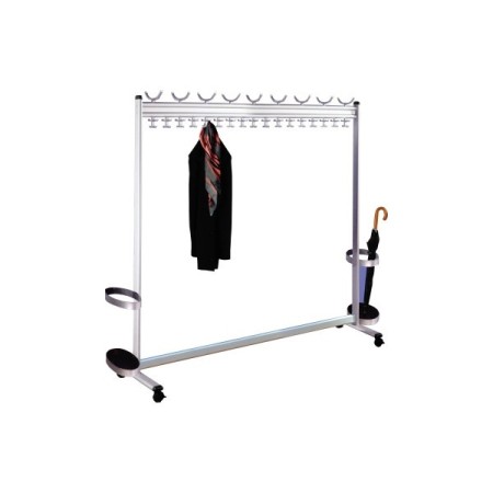 Garderobenständer Multiline 6758, mit 86 Haken, Metall, silber