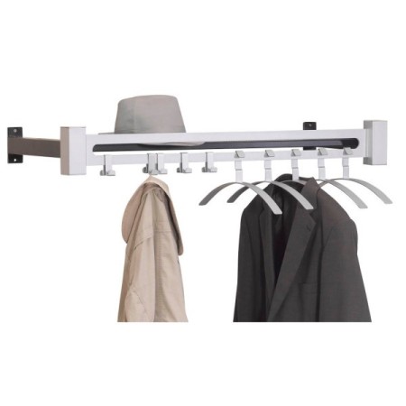 Wandgarderobe Montana 6551, Metall, ohne Haken, mit Hutablage, silber, 1 Stück
