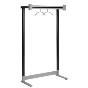 Garderobenständer Montana 6553, mit Hutablage, Metall, silber, schwarz