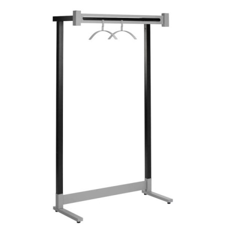 Garderobenständer Montana 6553, mit Hutablage, Metall, silber, schwarz