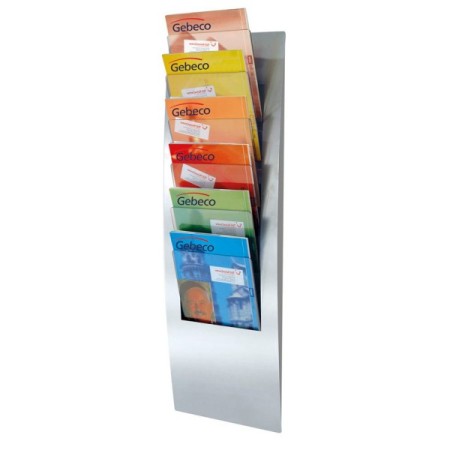 Wand-Prospekthalter Varia 6507 6Fächer 31x102x10cm silber