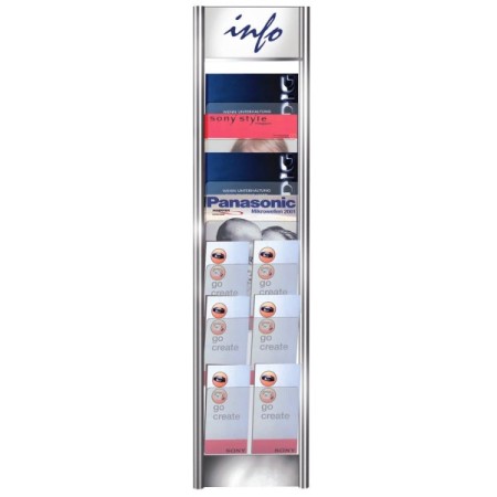 Wandprospekthalter silber, transparent DIN A4