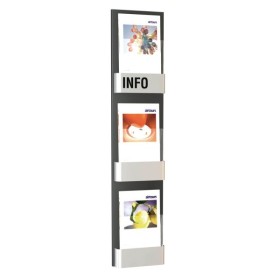 Prospekt Wandhalter Frist silber H:120 3x A4