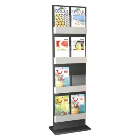 Prospektregal First silber H:175 8x A4