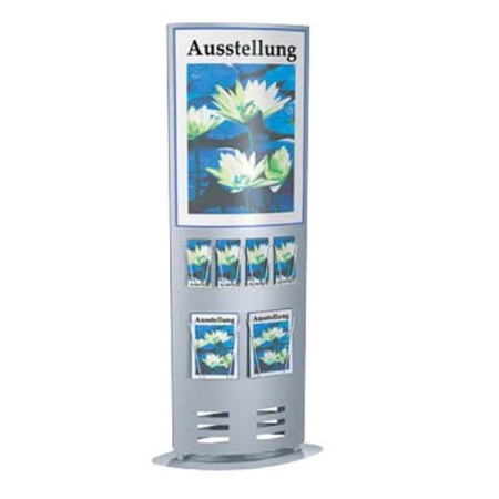 Infosäule silber 77 x 30 x 185 cm