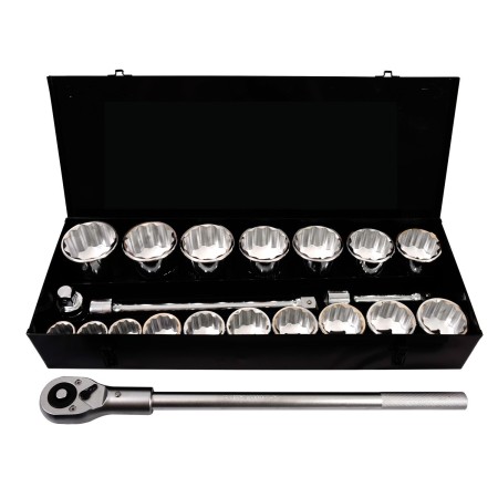 PROJAHN Industrie-Steckschlüsselkoffer metrisch 12-kant 25 / 1" 22-tlg.