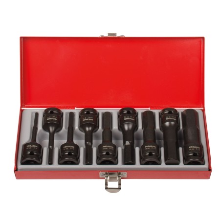 PROJAHN Schlag-Steckschlüssel-Set für Innen-6kant Schrauben 12,5 / 1/2" 9-tlg.