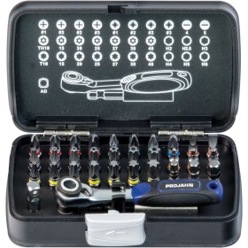 PROJAHN COLOR Bit-Box mit 6,3 / 1/4" 25 mm 33-tlg. Bit-Umschaltknarre XS PROJAHN COLOR Bit-Box mit 6,3 / 1/4" 25 mm 33-tlg. Bit-Umschaltknarre XS