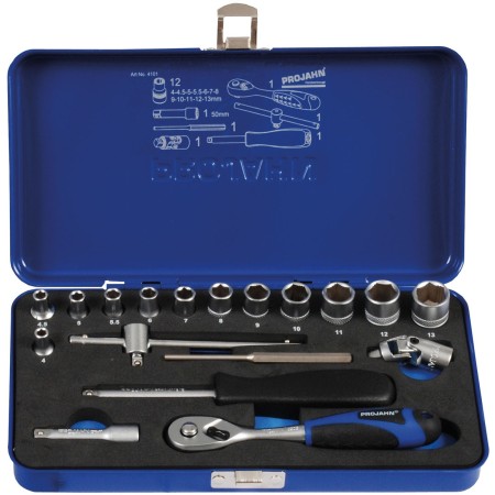 PROJAHN Xi-on Steckschlüsselkoffer metrisch 6-kant 6,3 / 1/4" 18-tlg.