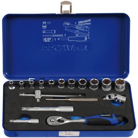 PROJAHN Xi-on Steckschlüsselkoffer metrisch 6-kant 10 / 3/8" 17-tlg.