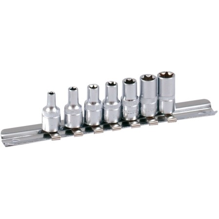 PROJAHN Steckschlüssel-Schiene bestückt E-TX 6,3 / 1/4" Inkl. 7 Steckschlüssel-Einsätze