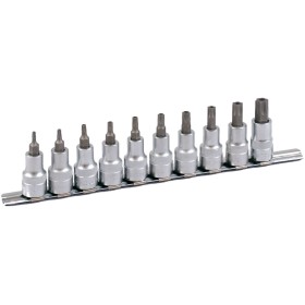 PROJAHN Steckschlüssel-Schiene bestückt für Innen-TX Schrauben mit stirnseitiger Bohrung 12,5 / 1/2"