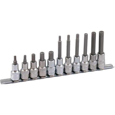 PROJAHN Steckschlüssel-Schiene bestückt für Innen-6kant Schrauben 12,5 / 1/2" inkl. 11 Steckschlüsse