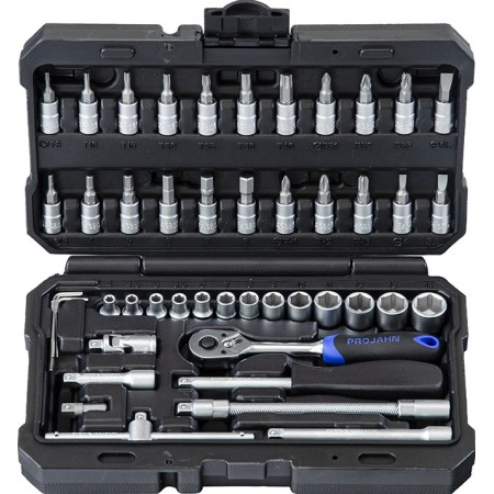 PROJAHN proficraft Steckschlüsselkoffer metrisch 6-kant 6,3 / 1/4" 46-tlg.