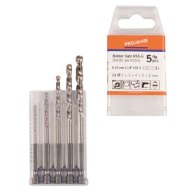 PROJAHN Spiralbohrer-Satz HSS-G 6-kant 6,35 mm (1/4") 5-tlg.
