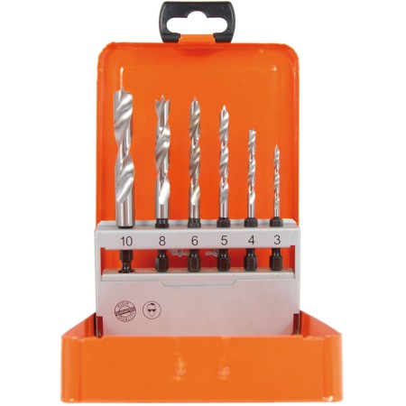 PROJAHN Holz Spiralbohrer 6-kant Kassette 1/4" 6-tlg.