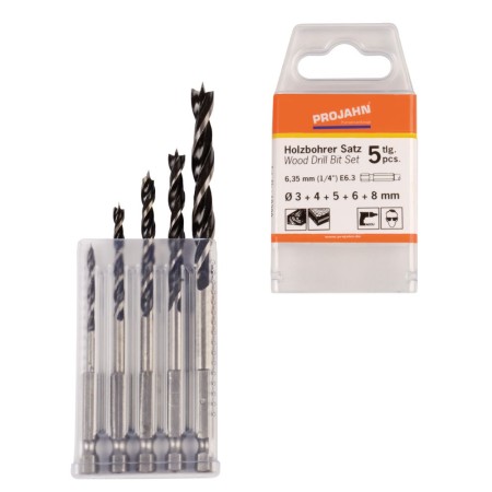 PROJAHN Holzbohrer Satz 6-kant 5-tlg.