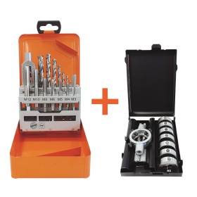 PROJAHN Kombination Gewindesätze 91013 (Einschnitt-Gewindebohrer Satz) + 91015 (Schneideisen Satz) PROJAHN Kombination Gewindesätze 91013 (Einschnitt-Gewindebohrer Satz) + 91015 (Schneideisen Satz)