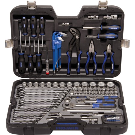 PROJAHN Industrie-Werkzeugkoffer Universal metrisch 6-kant 6,3 / 1/4" + 10 / 3/8" + 12,5 / 1/2" 122-