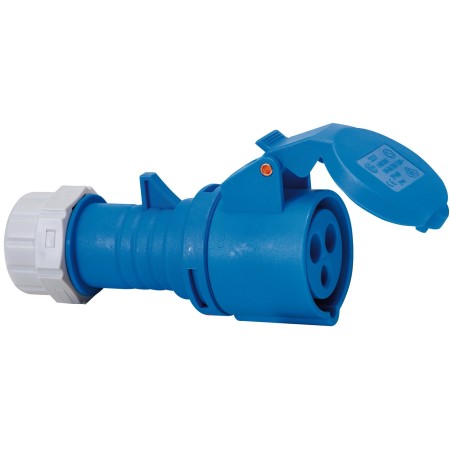 CEE-Kupplung 230V/16A für die Verwendung im Aussenbereich (IP44, schraubbare Anschlusstechnik, 3-polig)