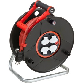 Kabeltrommel Garant ST Bretec 290, 4x T13 Steckdosen, T12 Stecker, Kabel 33m H05VV-F 3G1,5 rot