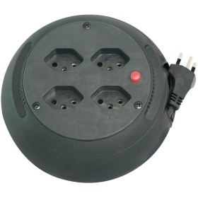 Design Kabelbox 4-fach / Mini-Kabeltrommel (Indoor-Kabeltrommel für Haushalt, 4m Kabel)