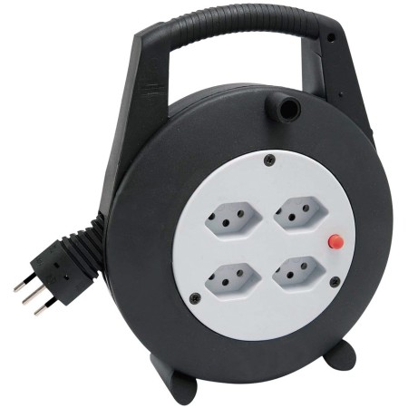 Vario Line Kabelbox 4-fach / Mini-Kabeltrommel (Indoor-Kabeltrommel für Haushalt, 10 m Kabel)