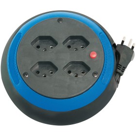 Design-Kabelbox, 4-fach schwarz/blau, Kabel 4m H05VV-F 3G1,0 *CH*