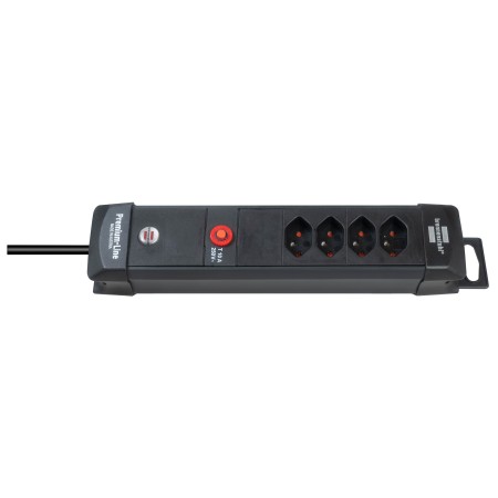 Premium-Line Steckdosenleiste 4-fach schwarz 5m H05VV-F 3G1,0 *CH*