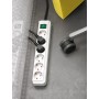 cleverLINE Steckdosenleiste 5er-Steckdosen (1,5m Kabel, mit Schalter) weiss