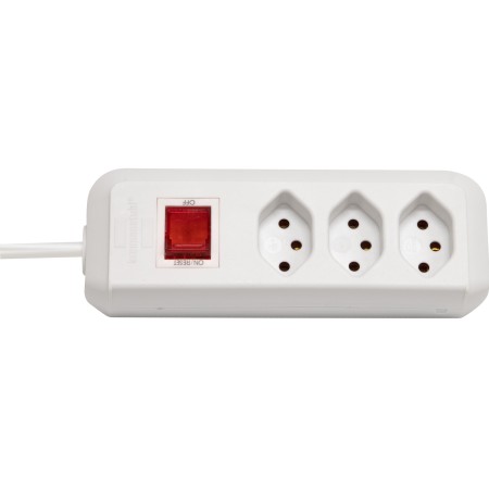 cleverLINE 3er-Steckdosenleiste (mit Schalter, 1,5m Kabel, für den Innenbereich) weiss
