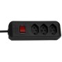 cleverLINE 3er-Steckdosenleiste (mit Schalter, 1,5m Kabel, für den Innenbereich) schwarz