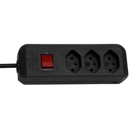 cleverLINE 3er-Steckdosenleiste (mit Schalter, 1,5m Kabel, für den Innenbereich) schwarz
