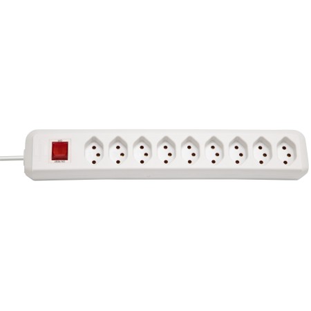 cleverLINE 9er-Steckdosenleiste (mit Schalter, 2m Kabel, für den Innenbereich) weiss