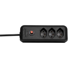 cleverLINE 3er-Steckdosenleiste (1,5m Kabel, ohne Schalter, für den Innenbereich) schwarz