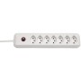 cleverLINE 7er-Steckdosenleiste (2m Kabel, ohne Schalter, für den Innenbereich) weiss