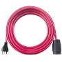 Kunststoff Verlängerungskabel, T12 Stecker, T13 Kupplung, Kabel 25m H05VV-F 3G1,5 rot *CH*