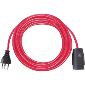 Verlängerungskabel (Kunststoff-Kabel) mit Funktionsleuchte, T12 Stecker, T13 Kupplung, 10m Kabel H05VV-F 3G1,5 rot *CH*